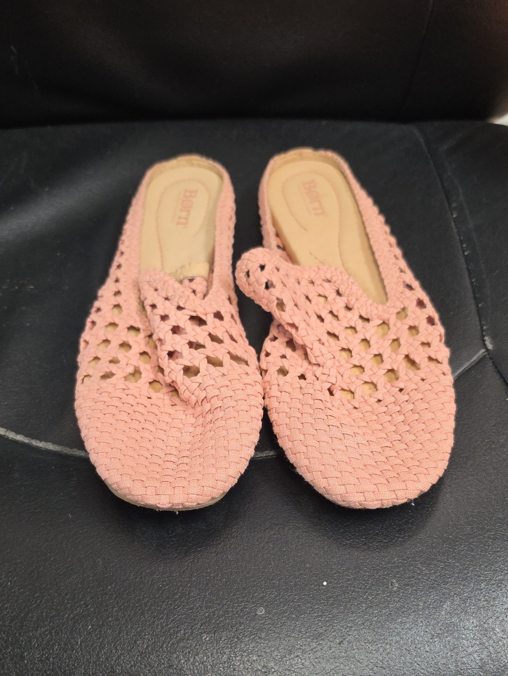 Born Pink Woven Slip-On Mules
